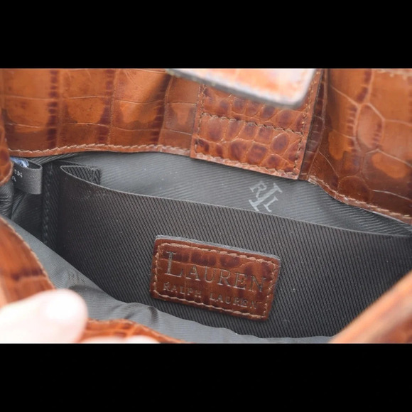 Ralph Lauren croc embossed shoulder bag - Picture 5 of 8